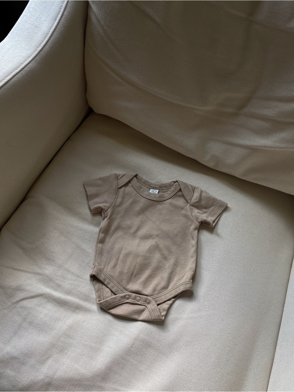 Colored Organics Tan Short-Sleeve Baby Onesie